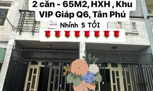 Nhà Tân Hòa Đông Bình Tân Ngang 6mx10,5m Chỉ 5,2 Tỷ KHU VIP MUA 1 ĐƯỢC 2