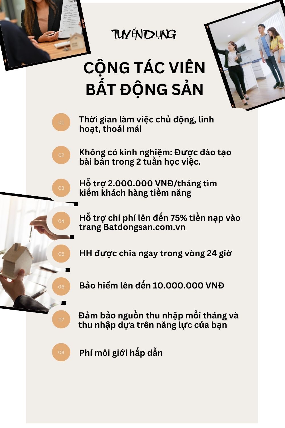 Tuyển cộng tác viên bất động sản